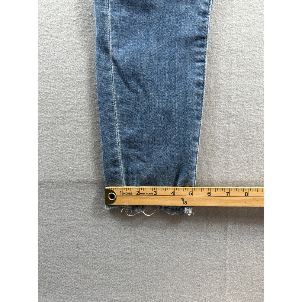 LOFT The Skinny Jeans Women 6/28 Blue High Rise Button Fly Raw Hem 29x25 - Picture 3 of 9